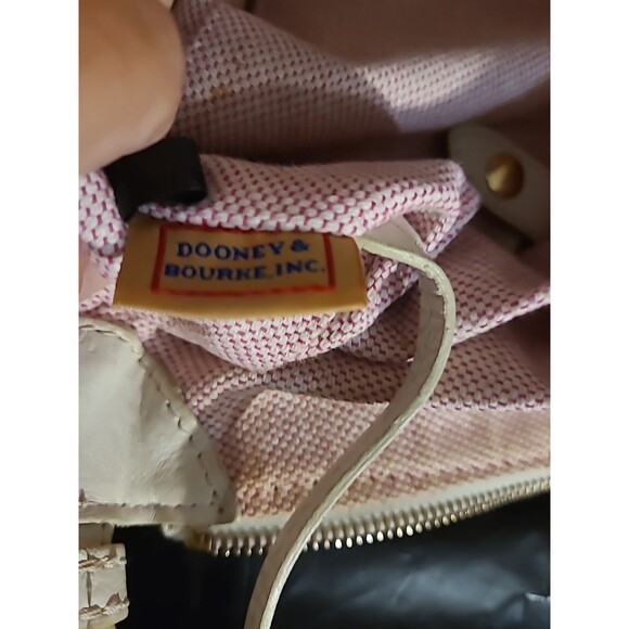 Dooney & Bourke Dillen Ivory Pebbled Leather Hobo Bag Large Pocket Sac Purse - Picture 11 of 16